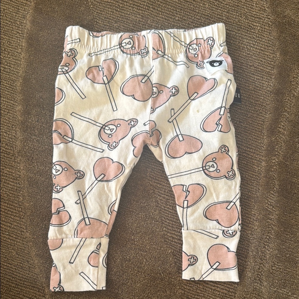 Huxbaby Beige Bear Print Leggings
